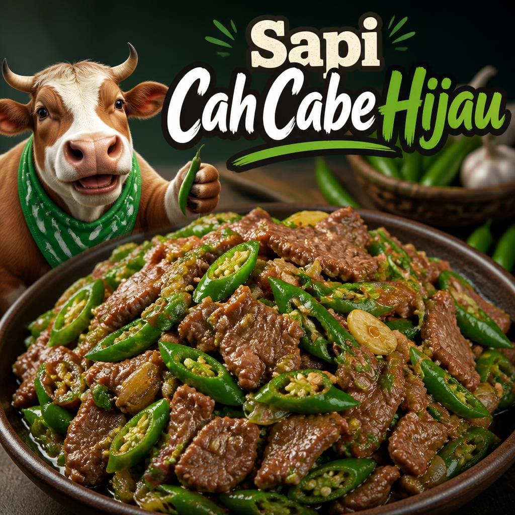 Bakmi Golek Sapi Cah Cabe Hijau